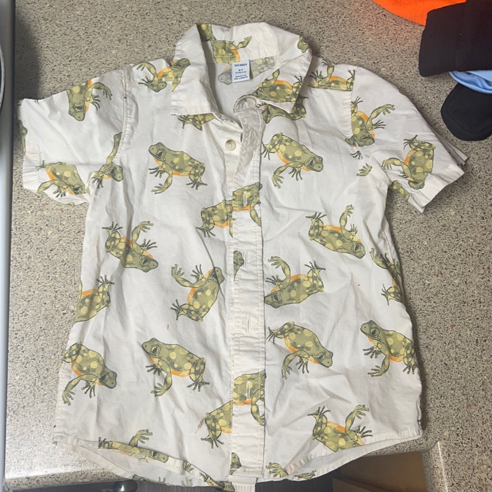 Old Navy Frog Button Up Size 4T